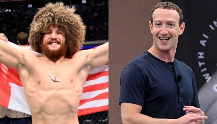 This combination of images shows Ultimate Fighting Championship’s Merab Dvalishvili (left) and Meta CEO Mark Zuckerberg. — Georgian Journal, AFP/File