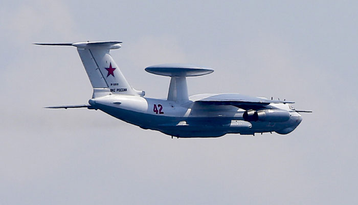 A Beriev A-50 20 جون 2020 کو ماسکو کی Tverskaya سٹریٹ، روس میں 2020 کی فتح کے دن کی پریڈ کی ریہرسل میں حصہ لے رہا ہے۔ — انادولو ایجنسی