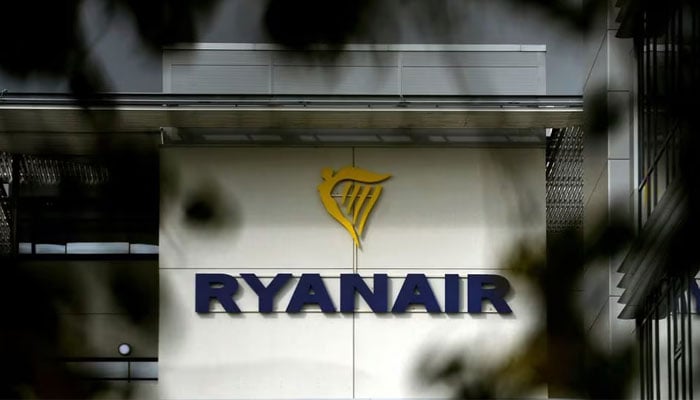 General view of the Ryanair logo at their headquarters in Dublin, Ireland, September 16, 2021. — Reuters