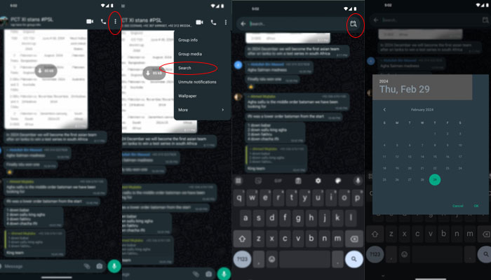 Step-by-step guide on how to use the search-by-date feature on WhatsApp.—Geo Web Desk