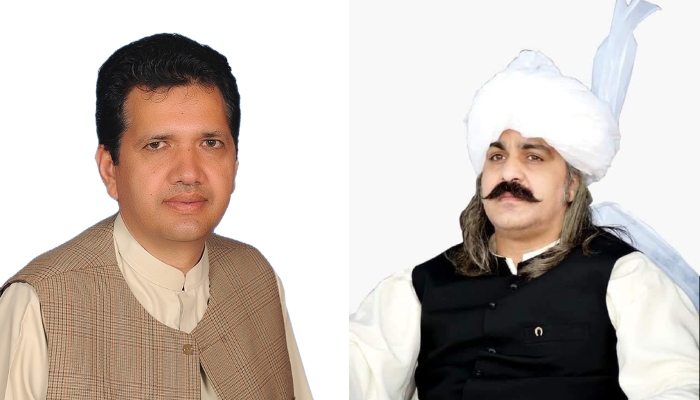 Pakistan Muslim League-Nawaz (PML-N) candidate Dr Ibadullah Khan (left) and independent candidate Ali Amin Gandapur. — NA website