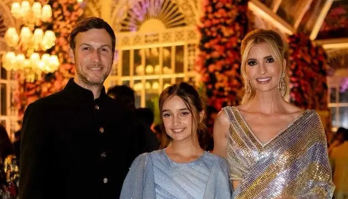 Jared Kushner, Ivanka Trump and their daughter Arabella at Ambani's wedding celebrations.  — Reuters/Archive