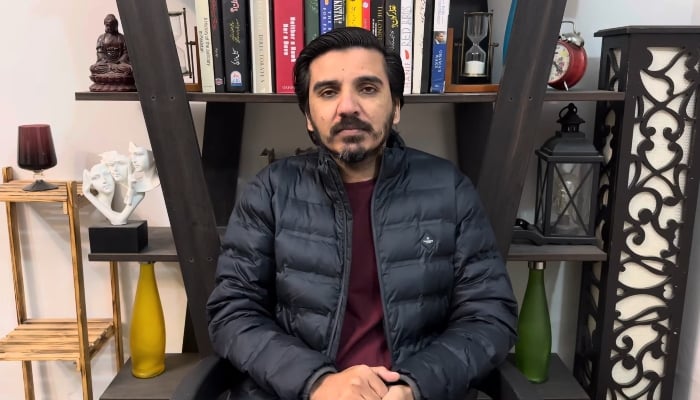 Vlogger Asad Toor speaks during his YouTube show in this still taken from a video uploaded on February 27, 2024. —YouTube/Asad Toor Uncensored