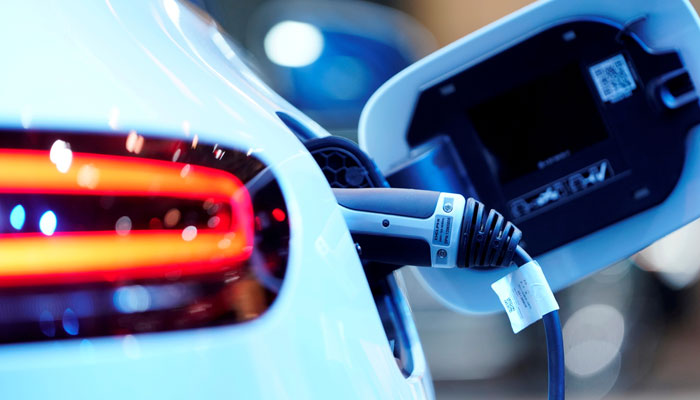 A charging port is seen on a Mercedes Benz EQC 400 4Matic electric vehicle at the Canadian International AutoShow in Toronto, Ontario, Canada, February 13, 2019. —Reuters