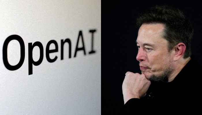 This combination of images shows OpenAI displayed on a screen and Tesla CEO Elon Musk. — Reuters/Files