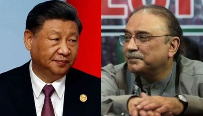 Chinese President Xi Jinping (left) and President Asif Ali Zardari. — AFP/File