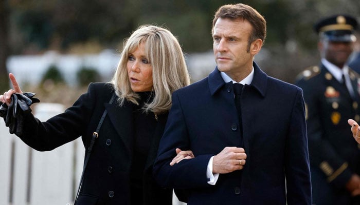 An undated image of French President Emmanuel Macron with his wife, Brigitte. — AFP/File