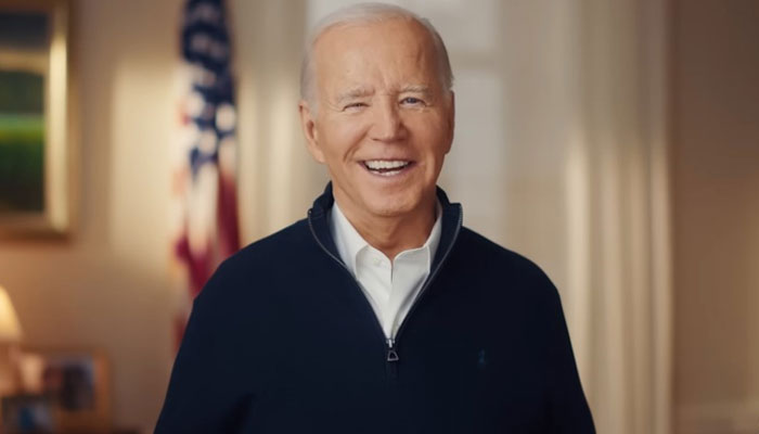 A screengrab of Joe Bidens new presdiential campaign ad showing the US president. — YouTube/Joe Biden