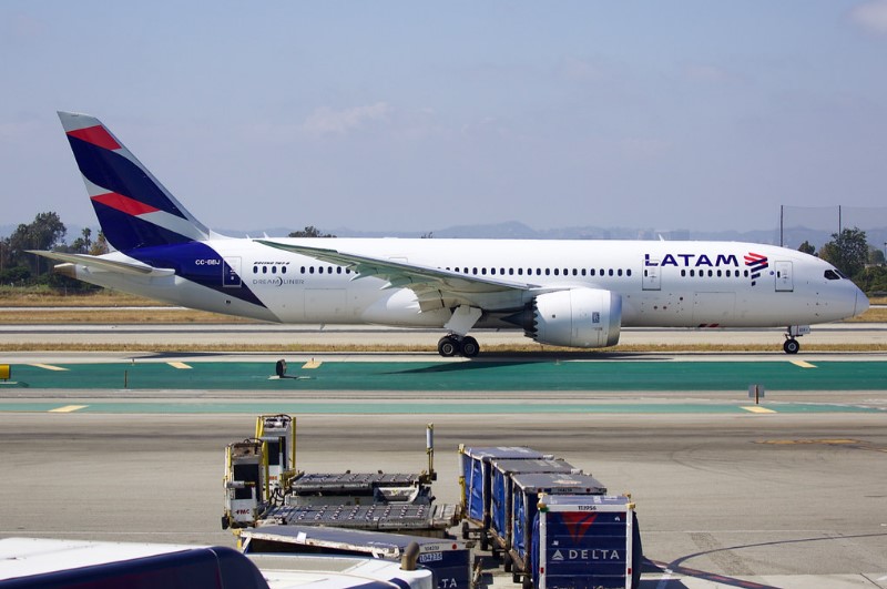 A representational image of Latam Airlines Boeing 787-8 Dreamliner taxiing to a runway for departure. — Flickr/File