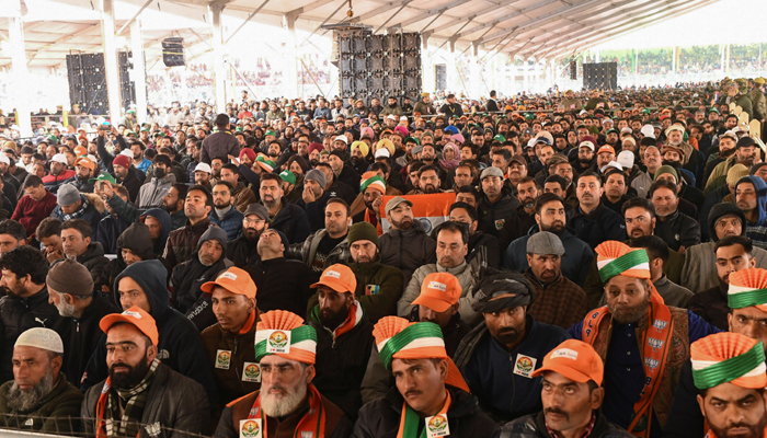 Bharatiya Janata Party (BJP) supporters attend a rally by India’s Prime Minister Narendra Modi (not pictured) at the Bakshi Stadium in Srinagar, March 7, 2024. — Reuters