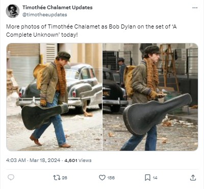 Timothée Chalamets Bob Dylan transformation leaves fans astounded