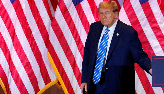 Former president Donald Trump walks onstage at a watch party event to mark the Super Tuesday primary elections at his Mar-a-Lago property, in Palm Beach, Florida on March 5, 2024. — Reuters