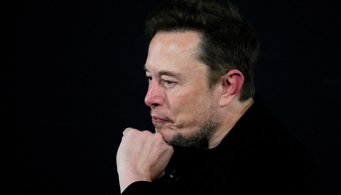 Tesla and SpaceXs CEO Elon Musk pauses during an in-conversation event with British Prime Minister Rishi Sunak in London, Britain on November 2, 2023. — Reuters