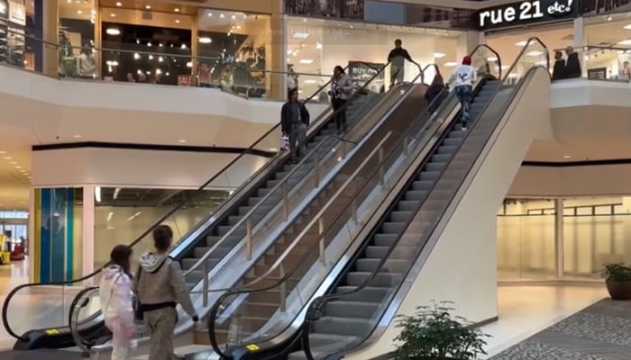 This still taken from a video released on March 5, 2024, shows an interior of Southridge Mall in Greendale, Wisconsin where the child fell off. — News 12