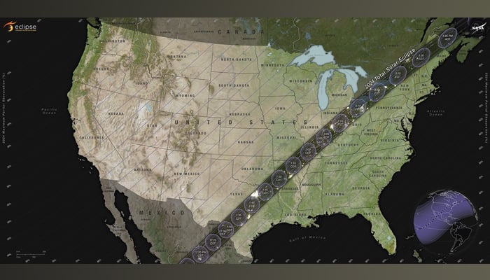 Duration of total solar eclipse 2024 will be over two hours. — Nasa