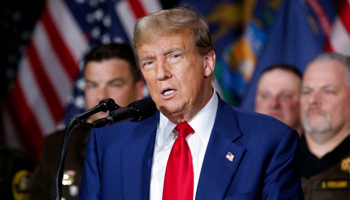 Former president Donald Trump speaks during a campaign rally in Grand Rapids, Michigan on April 2, 2024. — Reuters