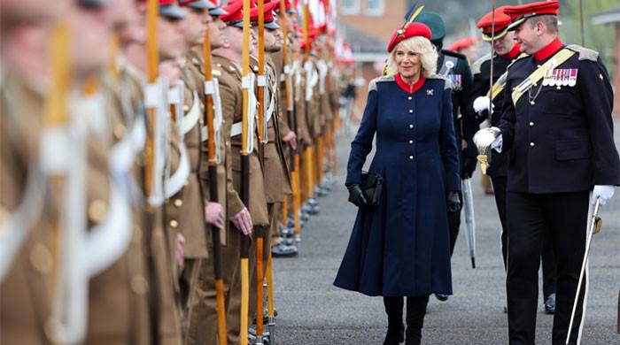 Queen Camilla honours her father with first visit to Royal Lancers as Colonel-in-Chief