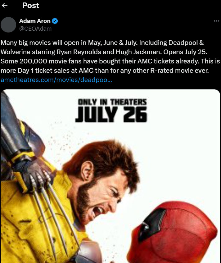 Ahead of Release, Deadpool & Wolverine Shows Demand