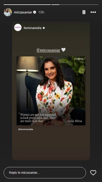 Tennis star Sania Mirza makes bold statement on womens role