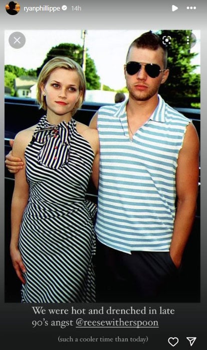 Ryan Phillippe reminisces over cool time spent with Reese Witherspoon