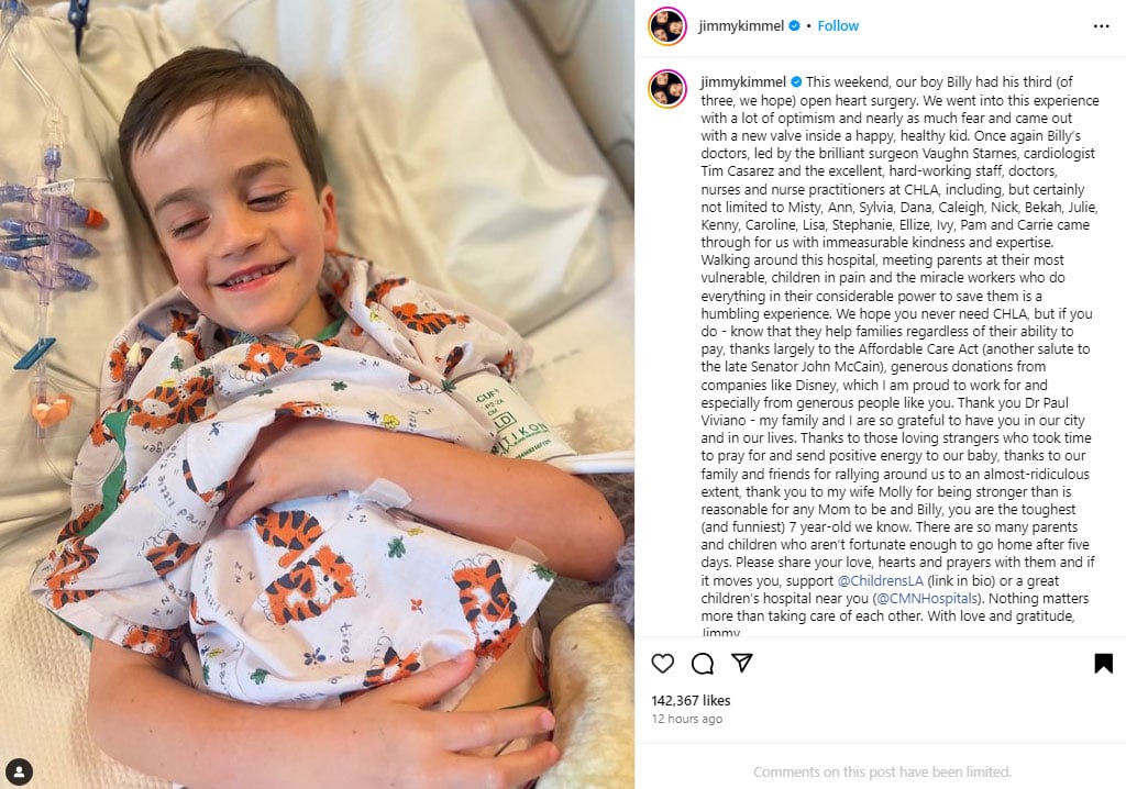 Jimmy Kimmel's youngest son undergoes third open heart surgery