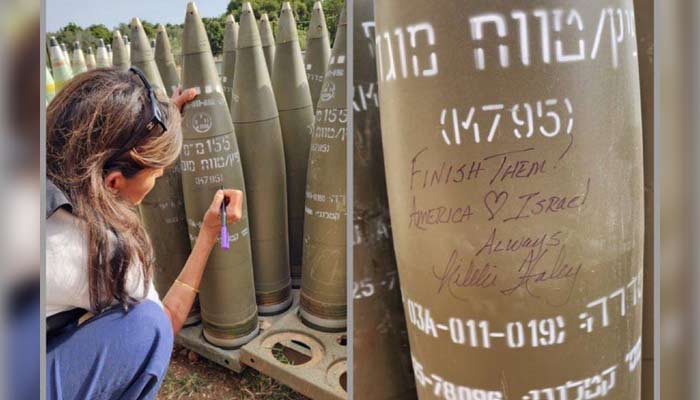 Finish them: Nikki Haley signs Israeli artillery shell intended for Gaza