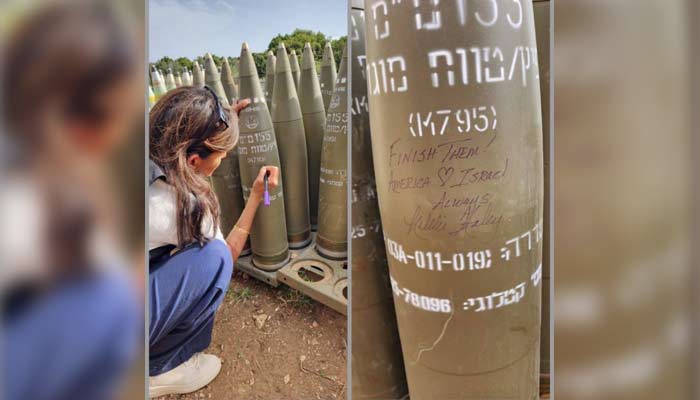 Finish 'em: Nikki Haley signs Israeli artillery shell destined for Gaza