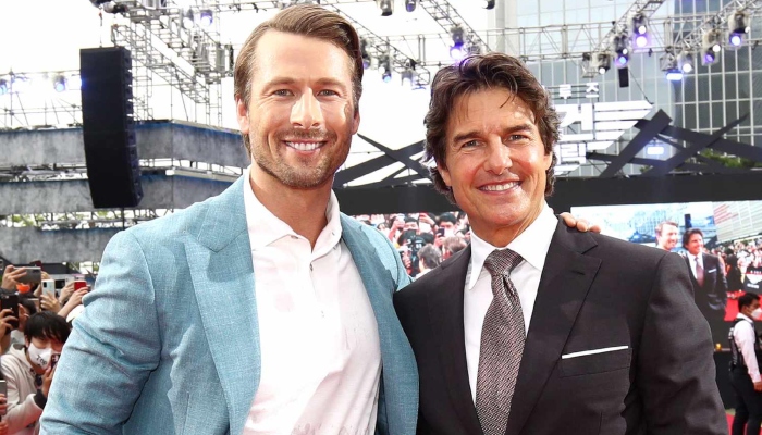 Glen Powell recalls Tom Cruise almost crashing helicopter in London