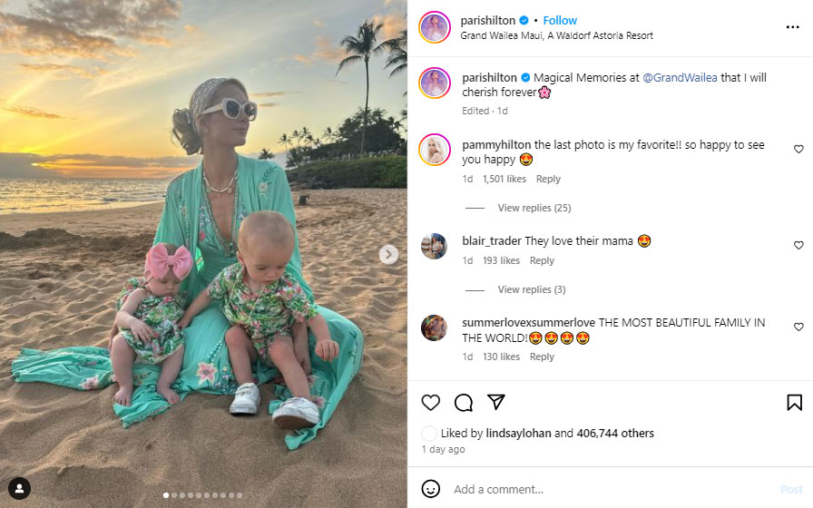 Paris Hilton shares insights into her family vacation in Hawaii