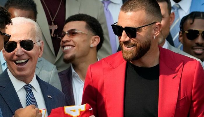 Travis Kelce brings laughter to White House, recalling viral 2023 moment