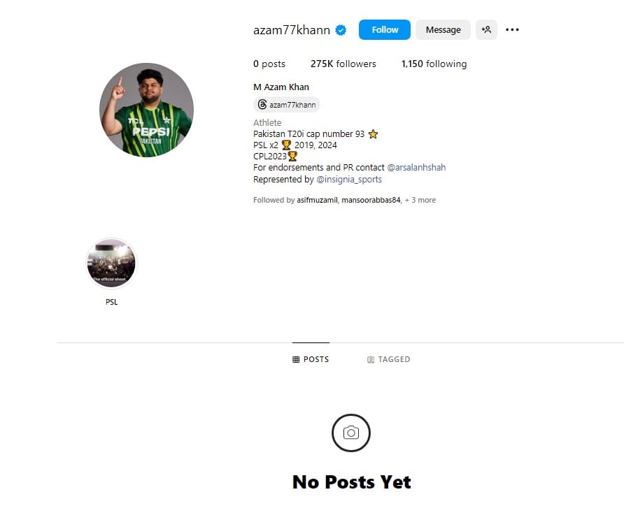 Azam Khan removes all pictures, videos from Instagram account