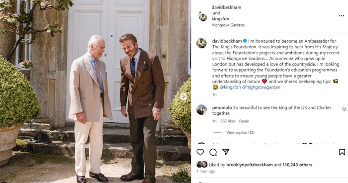 David Beckham receives family support after honour from King Charles