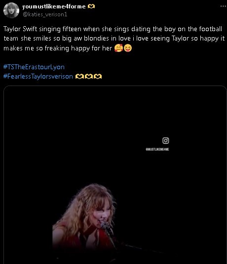 Taylor Swift blushes over football lyrics, nod to Travis Kelce romance?
