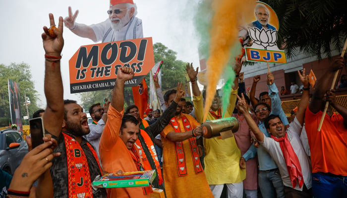 Modis BJP scrambles for majority as opposition unleashes surprise in election