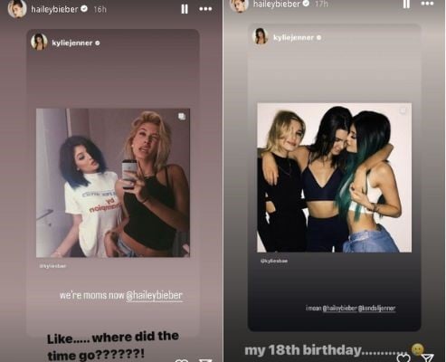 Kylie Jenner, Hailey Bieber celebrate being moms with nostalgic photos