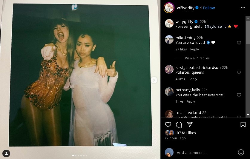 Griff shared adorable photos with Taylor Swift from London Eras Tour