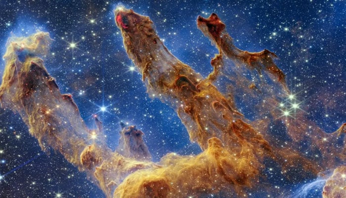 The Pillars of Creation, an area of intense star formation, as seen by the Near-Infrared Camera of Nasas James Webb Space Telescope. — Nasa/File