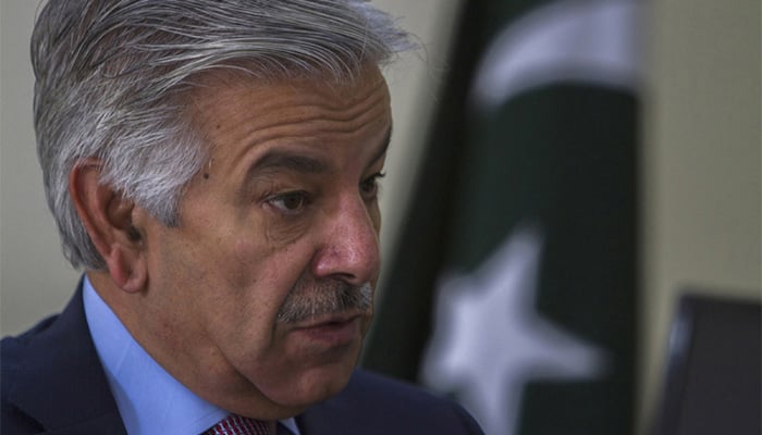 Defence Minister Khawaja Asif during an interview. — Reuters/File