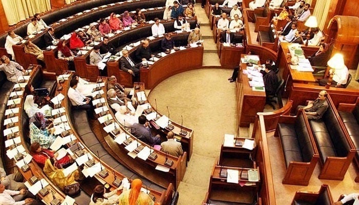 In this undated photo, the proceeding of the Sindh Assembly is underway. — APP