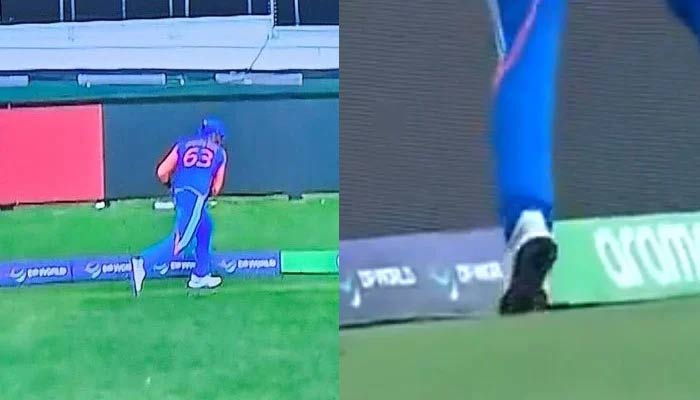 Suryakumar Yadavs match-winning catch didnt come without controversy. — Screengrab/ICC