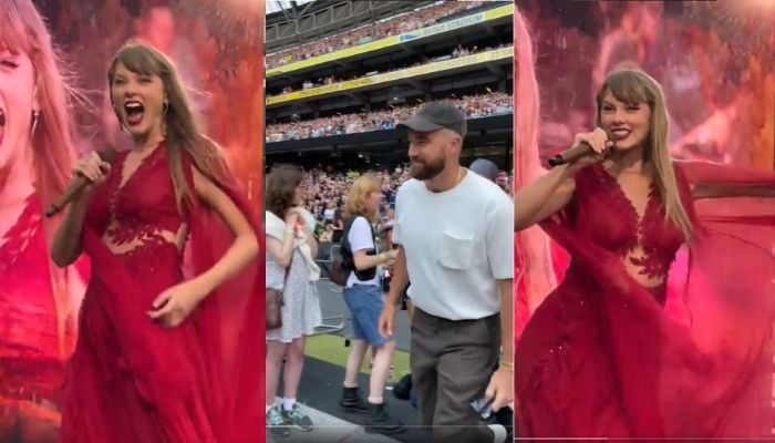 Travis Kelces surprise appearance left Taylor Swift beaming with joy