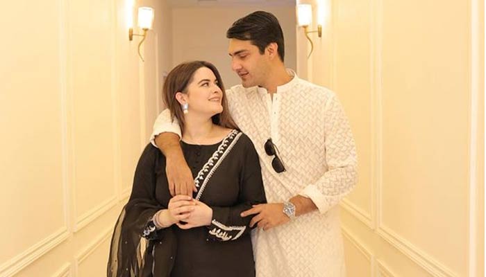 Pakistani drama actor Minal Khan and husband Ahsan Mohsin Ikram. — Instagram/minalkhan.official