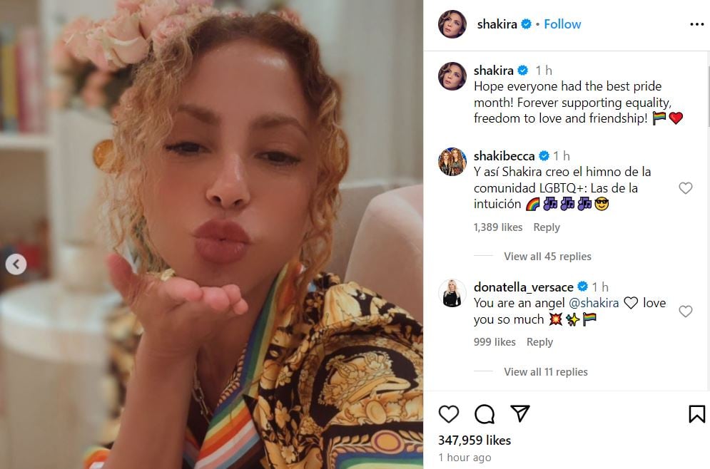 Shakira concludes best month with wishes of love and friendship