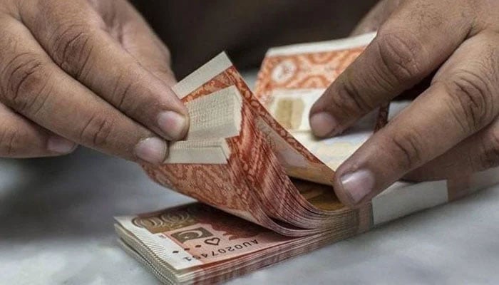 A person counting Pakistani currency note. — AFP/File