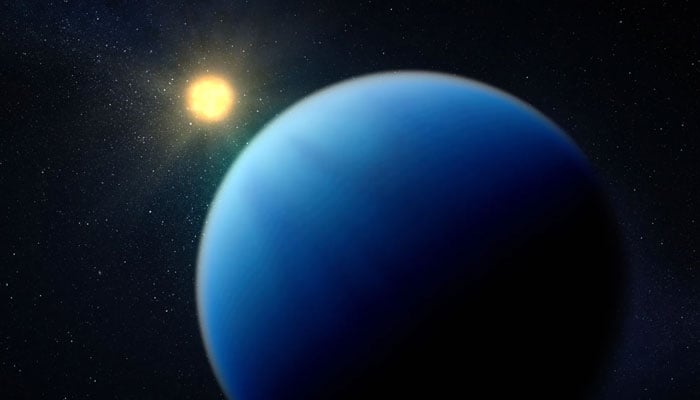 Illustration of what exoplanet TOI-421 b might look like, which is is a hot sub-Neptune-sized exoplanet orbiting a Sun-like star roughly 244 light-years from Earth. — Nasa/File