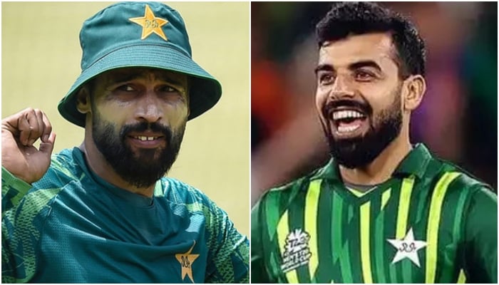 Pakistans left-arm pacer Mohammad Amir (left) and all-rounder Shadab Khan in these undated photos. — AFP/File
