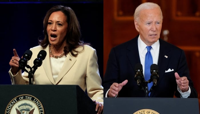 This combination of images shows United States Vice President Kamala Harris and President Joe Biden. — Reuters/Files