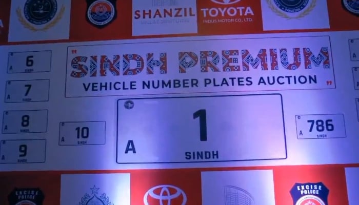 The image shows pictures of the number plates auctioned in the first phase. —Screengrab/X/sharjeelinam