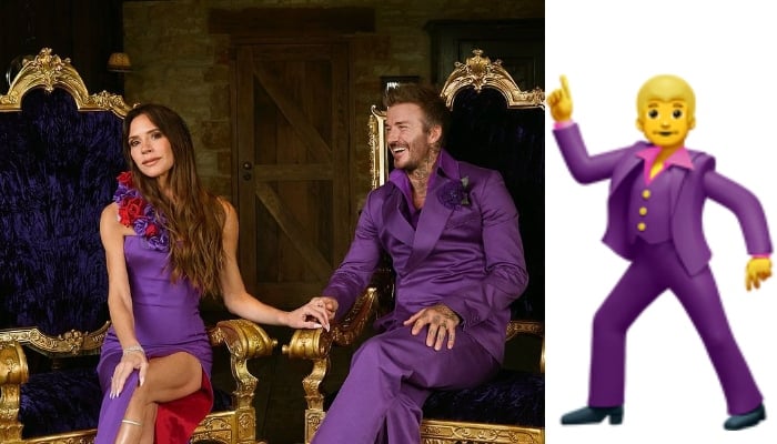 Photo: David Beckham and wife Victoria recreating their wedding after party look