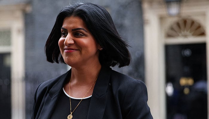 Britains newly appointed Chancellor and Secretary of State for Justice Shabana Mahmood leaves Downing Street, following the results of the election, in London, Britain, July 5, 2024. — Reuters